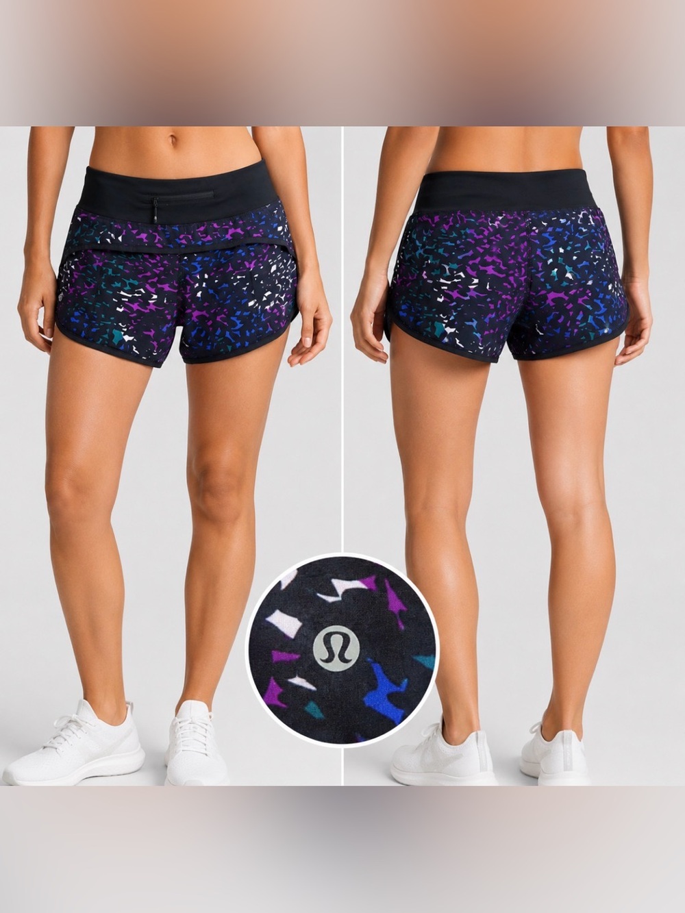 Lululemon Speed Up Shorts Womens 6 Multicolor Running Athletic Activewear Lined